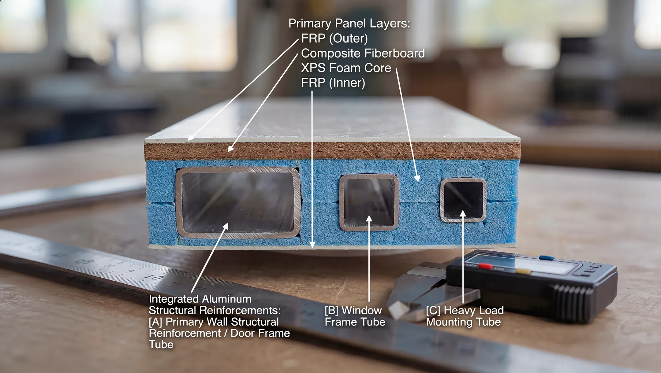 Periple RV composite sandwich panel structure