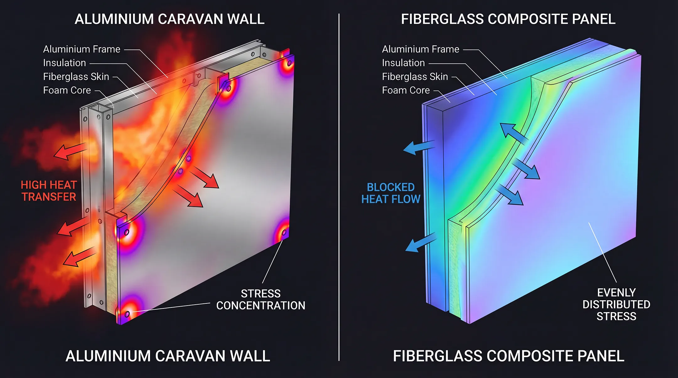 Why Fibreglass Composite Beats Aluminium for Off-Road Caravans